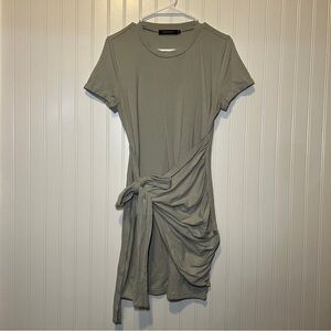 Stylish Light Green Mini Dress with Side Tie